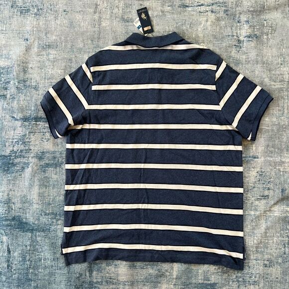NWT! US Polo Assn Blue White Striped Polo Tee XL - Picture 2 of 7